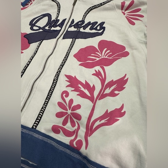 NWT We The Free Royals Hoodie Jacket S Ivory Combo Embroidered Oversized - Picture 9 of 13